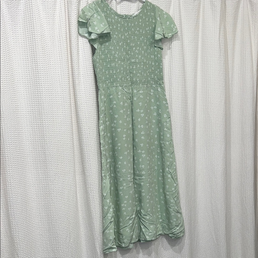 Elodie Green Midi Dress